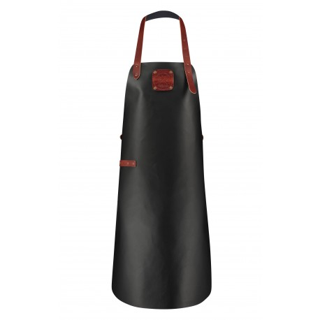 Læderforklæde Black/Cognac - Apron Regular Herre