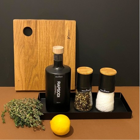 Aflang bakke i sort metal