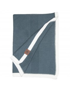 Strikket Babytæppe Dark Grey med kant