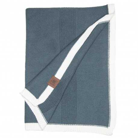 Strikket Babytæppe Dark Grey med kant