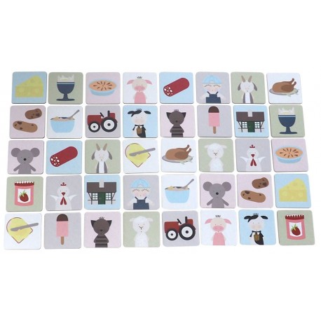 Memokort med bondegård - Kids By Friis