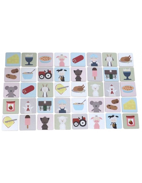 Memokort med bondegård - Kids By Friis