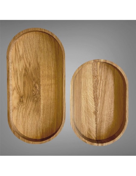 Lille oval træbakke i olieret eg