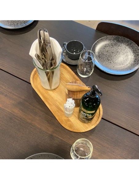 Stor oval træbakke i olieret eg Stor oval træbakke i olieret eg