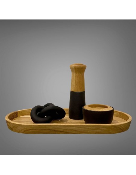 Stor oval træbakke i olieret eg Stor oval træbakke i olieret eg