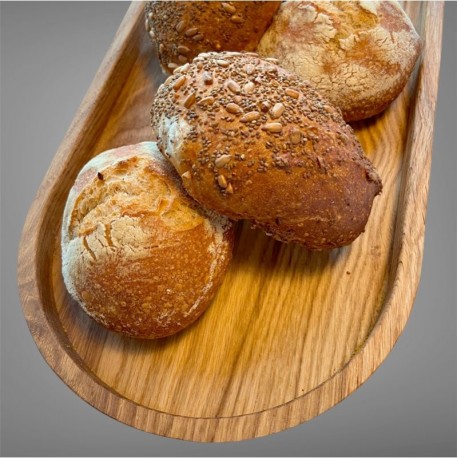 Stor oval træbakke i olieret eg Stor oval træbakke i olieret eg